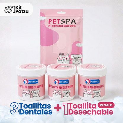 Pack 3 Toallitas Dentales para Mascotas