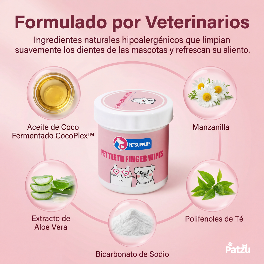 Pack 3 Toallitas Dentales para Mascotas